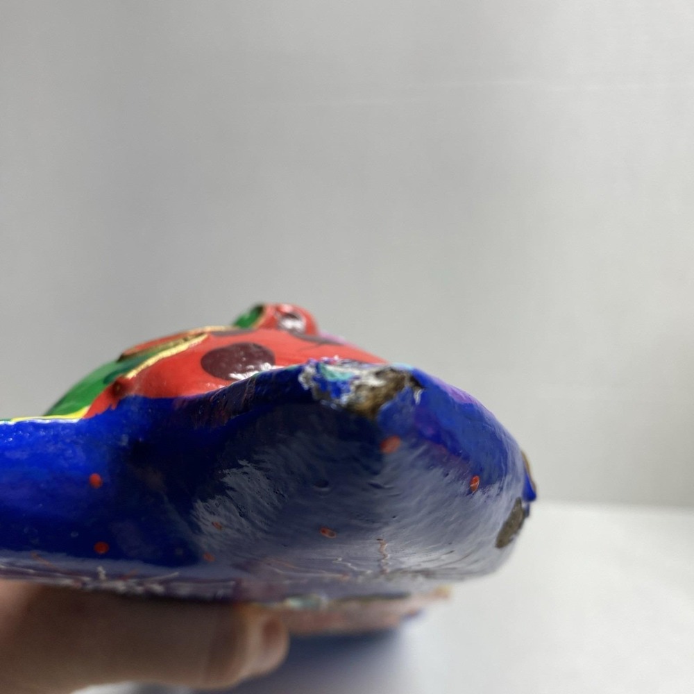 Hand-Painted Wooden Cat Figure Multicolor Folk Art Sculpture - Picture 14 of 14